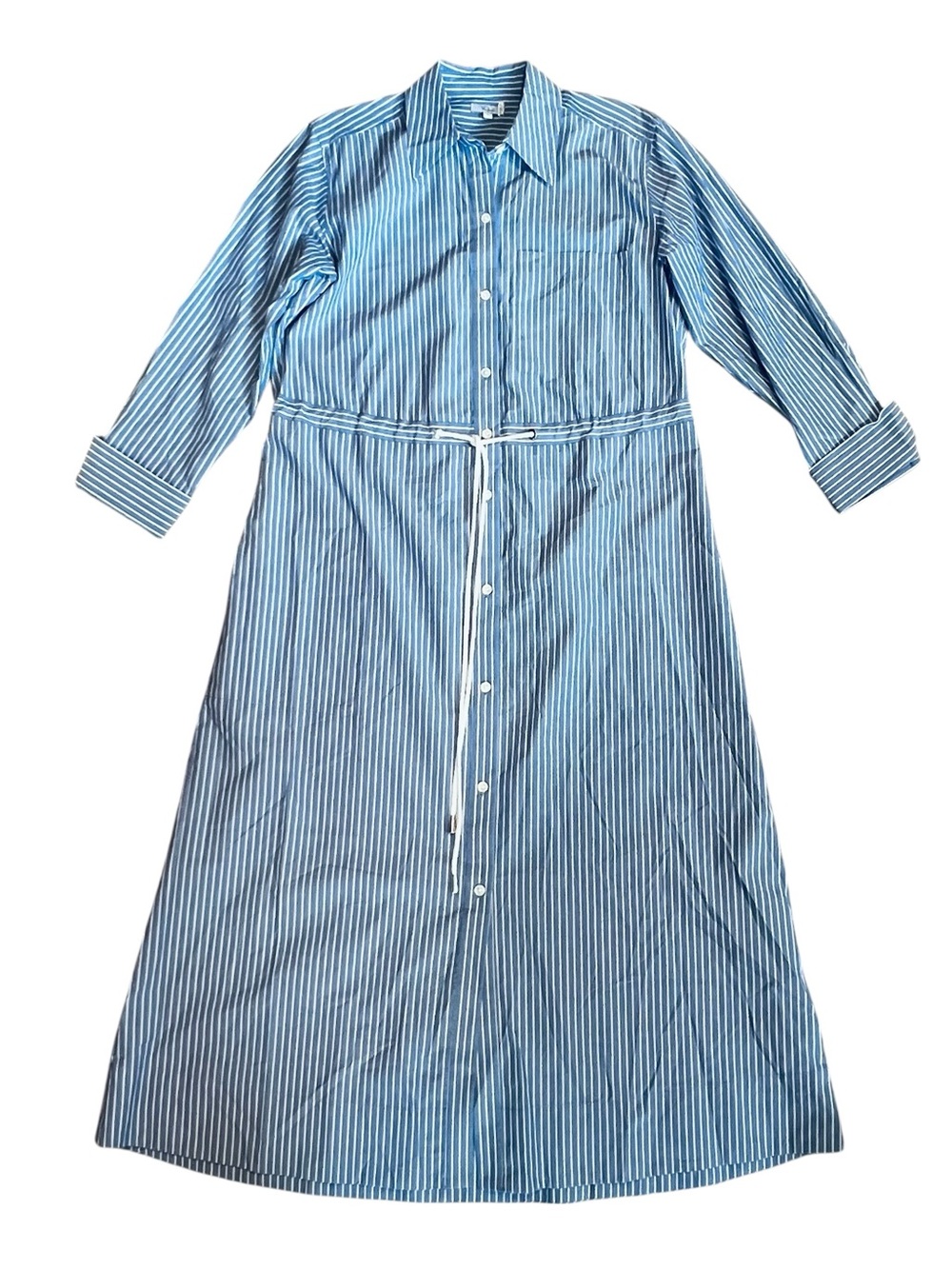 Rails Women’s Sz S Blue White Stripe Shivonne Midi Dress Button Front - Picture 2 of 14